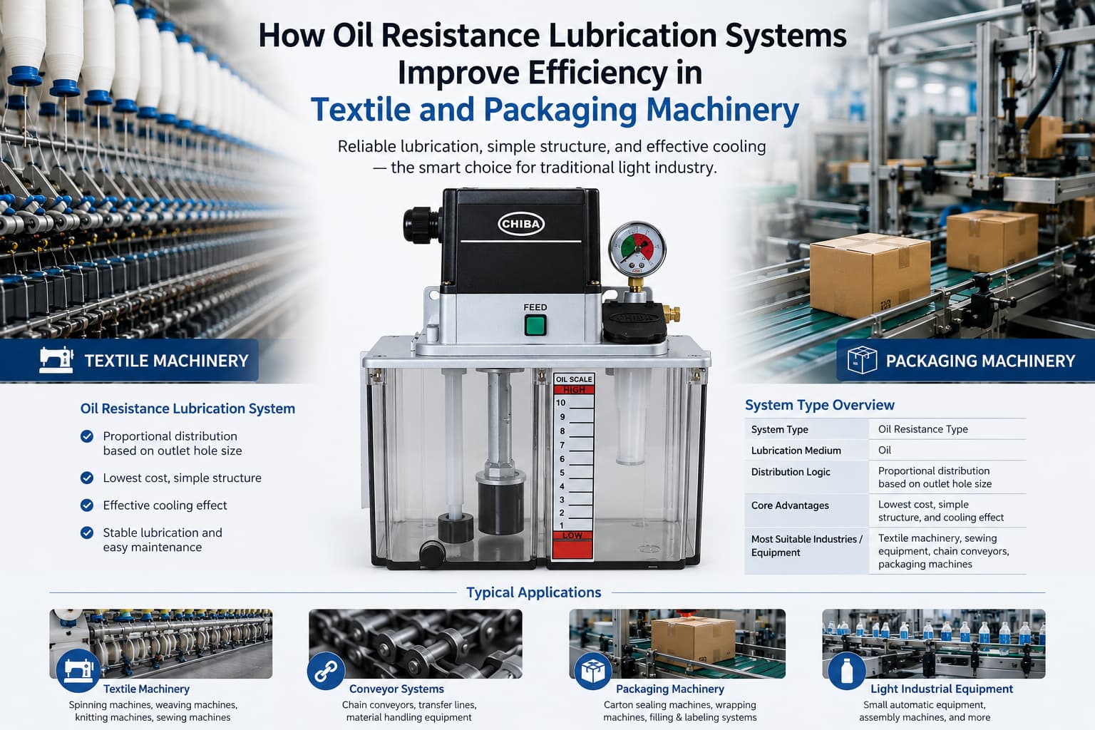 How Oil Resistance Lubrication Systems Improve Efficiency in Textile and Packaging Machinery